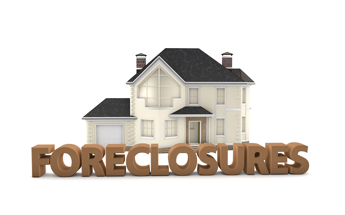Sloppy home with foreclosure text